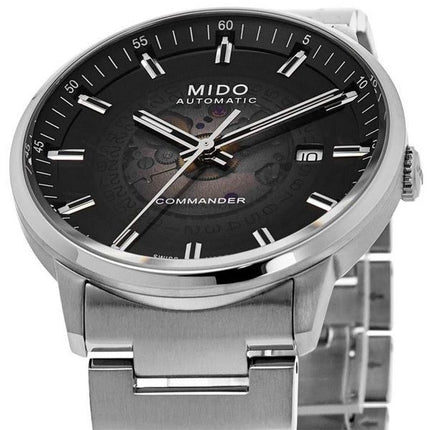Mido Commander Gradient Stainless Steel Black Skeleton Dial Automatic M021.407.11.411.00 Men's Watch