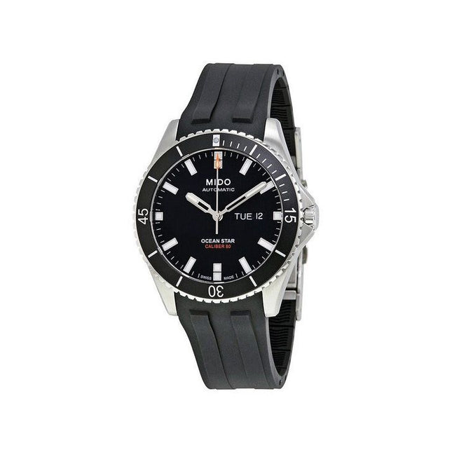 Mido Ocean Star Rubber Strap Black Dial Automatic Divers M026.430.17.051.00 200M Mens Watch