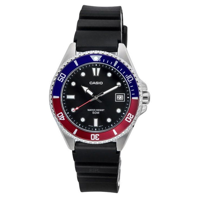 Casio Standard Analog Resin Strap Black Dial Quartz MDV-10-1A2 Mens Watch