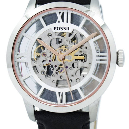 Fossil Townsman Automatic Skeleton Dial Black Leather ME3041 Mens Watch