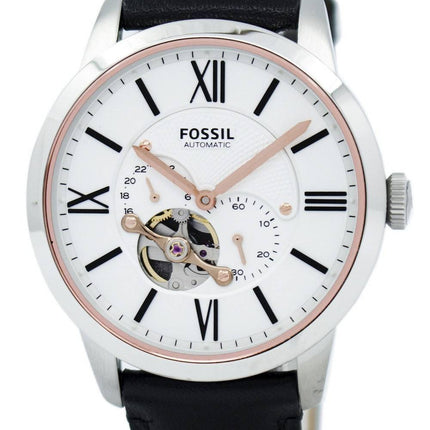 Fossil Townsman Automatic Black Leather Strap ME3104 Mens Watch