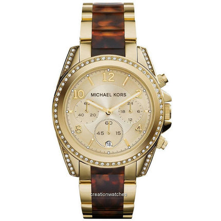 Michael Kors Blair Chronograph Champagne Dial Crystals MK6094 Women's Watch