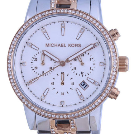 Michael Kors Ritz Crystal Accents Chronograph Quartz MK6938 100M Womens Watch