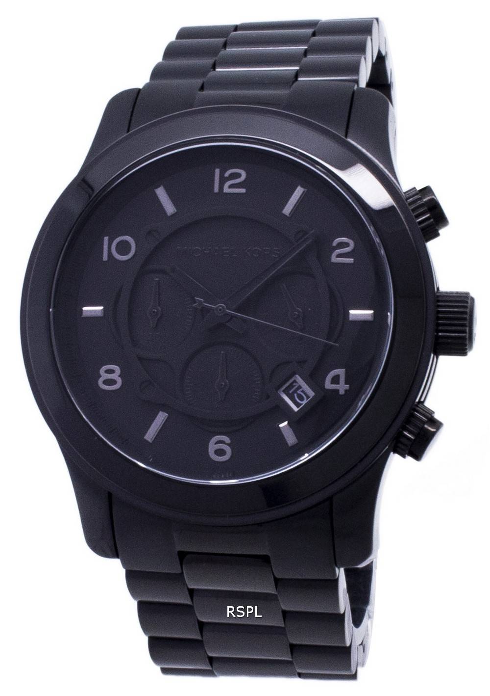 Michael Kors Blacked Out Runway Chronograph MK8157 Mens Watch ...