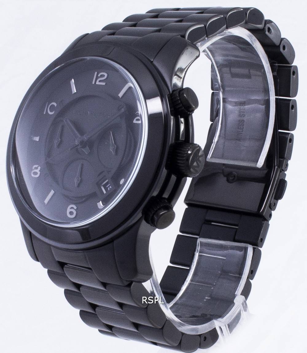 Michael Kors Blacked Out Runway Chronograph MK8157 Mens Watch ...