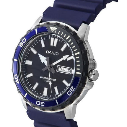 Casio Standard Analog Resin Strap Black Dial Quartz MTD-125-2A 100M Men's Watch