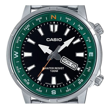 Casio Standard Analog Stainless Steel Black Dial Quartz MTD-130D-1A3V 100M Men's Watch