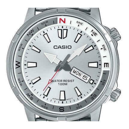 Casio Standard Analog Stainless Steel Silver Dial Quartz MTD-130D-7AV 100M Men's Watch
