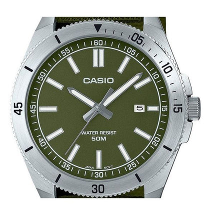 Casio Standard Analog Cloth Strap Green Dial Quartz MTP-B155C-3E Mens Watch