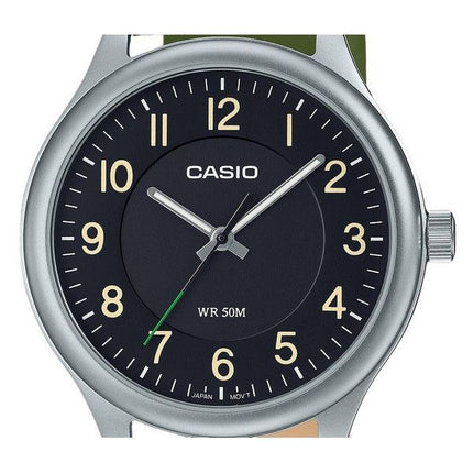 Casio Standard Analog Leather Strap Black Dial Quartz MTP-B160L-1B1 Mens Watch