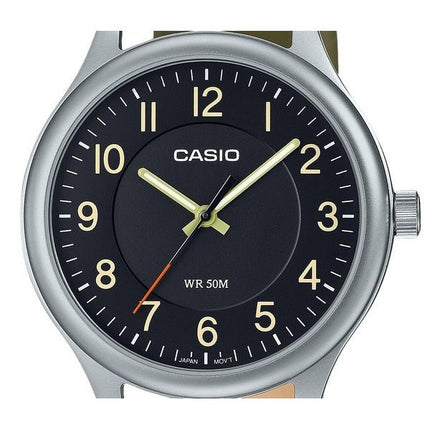 Casio Standard Analog Leather Strap Black Dial Quartz MTP-B160L-1B2 Mens Watch