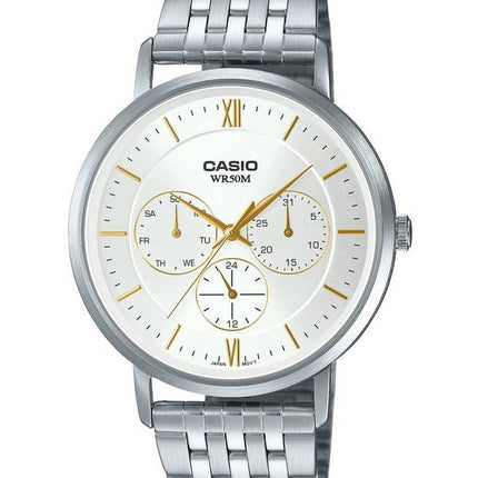 Casio Analog Silver Dial Stainless Steel Quartz MTP-B300D-7A MTPB300D-7 Mens Watch