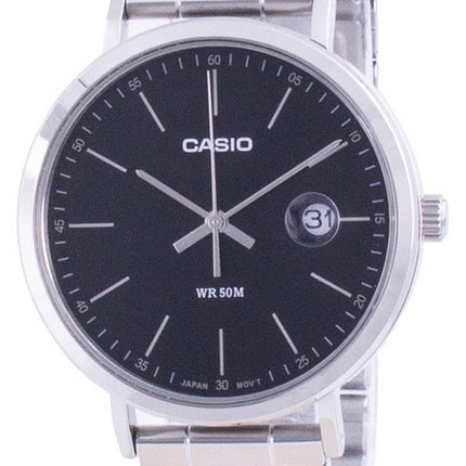 Casio Analog Black Dial Stainless Steel MTP-E175D-1E MTPE175D-1 Mens Watch