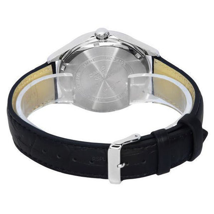 Casio Standard Analog Moon Phase Leather Strap Silver Dial Quartz MTP-M100L-7A Men's Watch