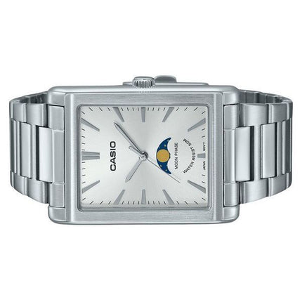 Casio Standard Analog Moon Phase Stainless Steel Silver Dial Quartz MTP-M105D-7A Mens Watch