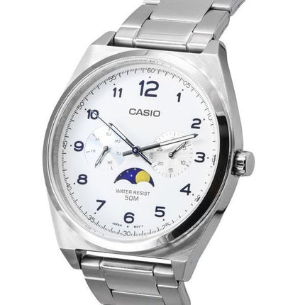 Casio Standard Analog Moon Phase White Dial Quartz MTP-M300D-7A MTPM300D-7 Men's Watch