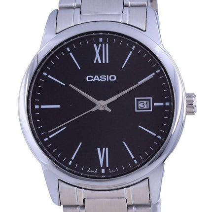 Casio Black Dial Stainless Steel Analog Quartz MTP-V002D-1B3 MTPV002D-1 Mens Watch