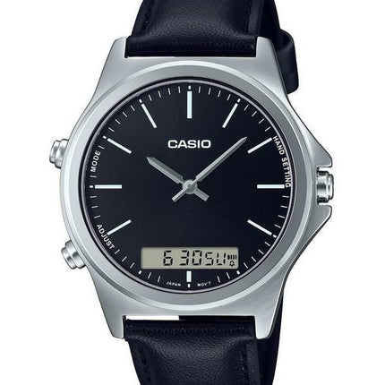 Casio Analog Digital Black Dial Leather Strap MTP-VC01L-1E MTPVC01L-1 Mens Watch