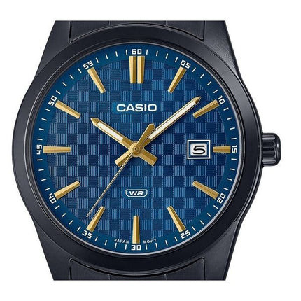 Casio Standard Analog Black Ion Plated Stainless Steel Blue Dial Quartz MTP-VD03B-2A Men's Watch