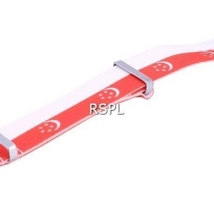 Ratio NATO32 Singapore National Flag Pattern Polyester 22mm Watch Strap