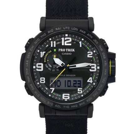 Casio ProTrek Analog Digital Bio Based Resin And Cloth Strap Green Dial Solar PRG-601YB-3 100M Men's Watch