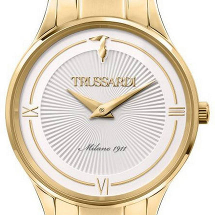 Trussardi Gold Edition White Dial Gold Tone Stainless Steel Quartz R2453149503 Mens Watch