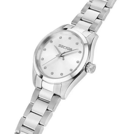 Sector 270 Just Time Crystal Accents Stainless Steel Silver Dial Quartz R3253578509 Womens Watch