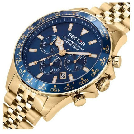 Sector 230 Chronograph Gold Tone Stainless Steel Blue Dial Quartz R3273661030 100M Mens Watch