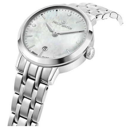 Philip Watch Audrey Crystal Accents Mother Of Pearl Dial Quartz R8253150512 Womens Watch
