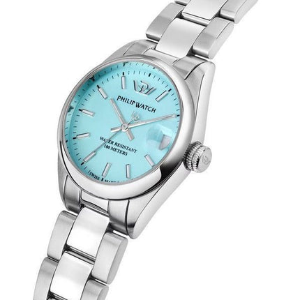 Philip Watch Caribe Urban Stainless Steel Turquoise Dial Quartz R8253597645 100M Womens Watch