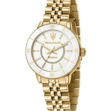 Maserati Successo Gold Tone Stainless Steel White Dial Solar R8853145502 Women's Watch