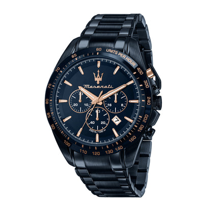 Maserati Traguardo Sport Chronograph Stainless Steel Blue Dial Quartz R8873612054 100M Men's Watch