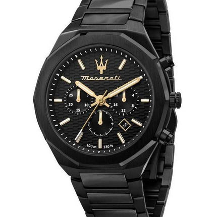 Maserati Stile Chronograph Stainless Steel Black Dial Quartz R8873642005 100M Men's Watch