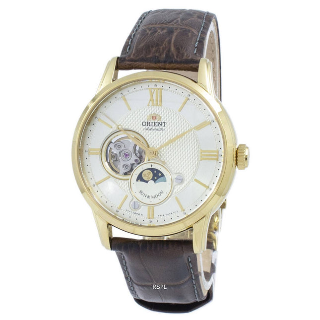 Orient Classic Sun &amp; Moon Open Heart Automatic Japan Made RA-AS0004S10B Men's Watch