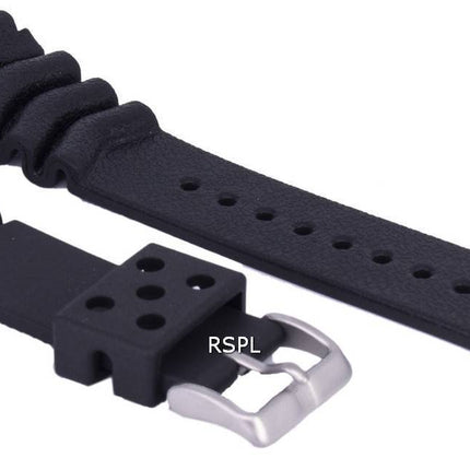 Seiko Black Rubber Watch Strap 22mm