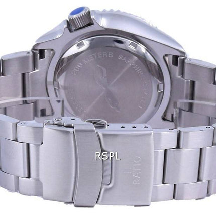 Ratio FreeDiver White Dial Sapphire Crystal Stainless Steel Automatic RTA109 200M Men's Watch