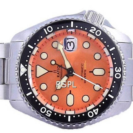 Ratio FreeDiver Orange Dial Sapphire Crystal Stainless Steel Automatic RTB214 200M Men's Watch