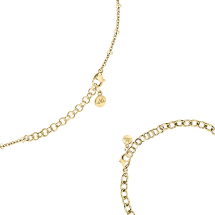 Morellato Abbraccio Gold Tone Stainless Steel Necklace And Bracelet SAUB19 For Women