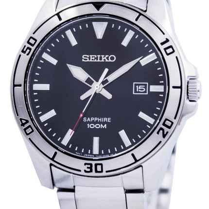 Seiko Quartz Sapphire Glass Black Dial SGEH63 SGEH63P1 SGEH63P Men's Watch