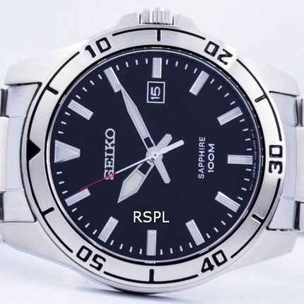 Seiko Quartz Sapphire Glass Black Dial SGEH63 SGEH63P1 SGEH63P Men's Watch