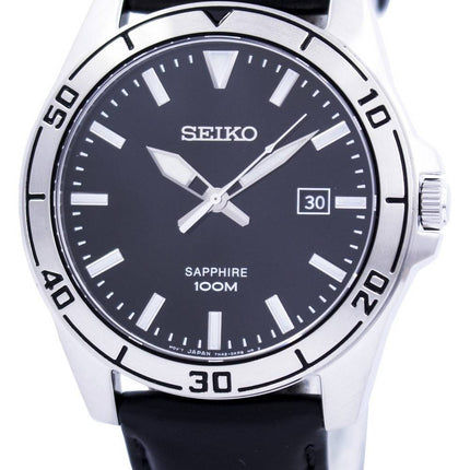 Seiko Quartz Sapphire Glass Black Dial SGEH65 SGEH65P1 SGEH65P Men's Watch