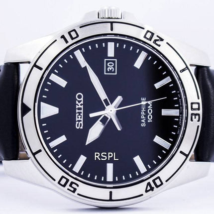 Seiko Quartz Sapphire Glass Black Dial SGEH65 SGEH65P1 SGEH65P Men's Watch