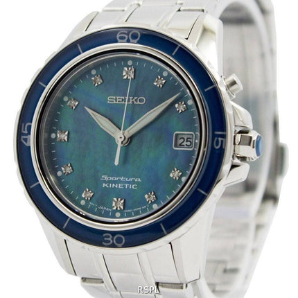 Seiko Sportura Kinetic Diamonds Dial Indices SKA873P1 SKA873P Women's Watch