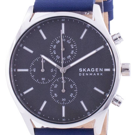 Skagen Holst Chronograph Leather Strap Quartz SKW6653 Mens Watch