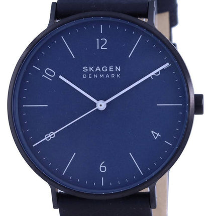 Skagen Aaren Naturals Blue Dial Leather Strap Quartz SKW6727 Mens Watch