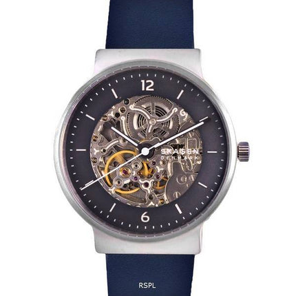 Skagen Ancher Skeleton Leather Grey Dial Automatic SKW6768 Mens Watch