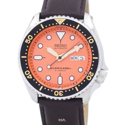Seiko Automatic Diver's Ratio Dark Brown Leather SKX011J1-LS11 200M Men's Watch