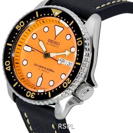 Seiko Automatic Diver's Ratio Black Leather SKX011J1-LS2 200M Men's Watch