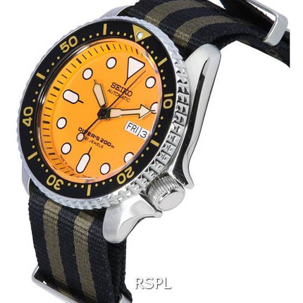 Seiko Orange Dial Automatic Diver's SKX011J1-var-NATO21 200M Men's Watch