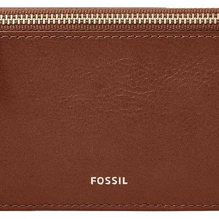 Fossil Logan Brown Zip Closure SL7925200 Women's Card Case